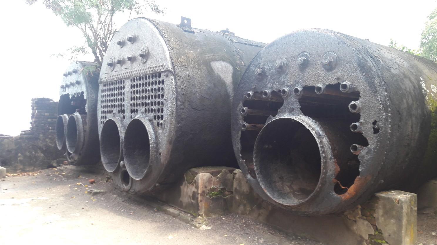 Rusted boilers among the ruins of Ross Island