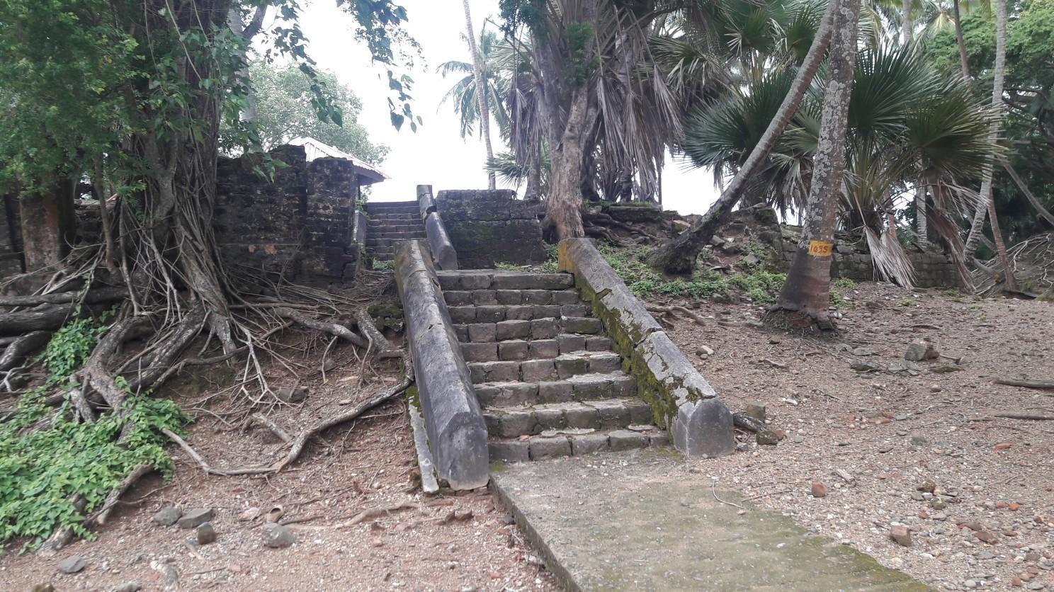 Stone stairway amid the ruins of Ross Island